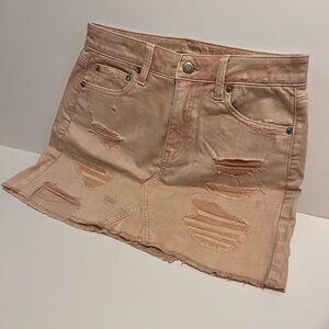 American Eagle Outfitters light pink denim skirt.